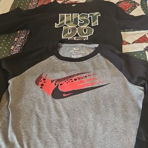2  Nike Kids' Black and Gray Long Sleeve Shirt